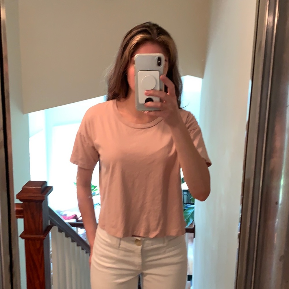 Madewell Pale Pink Cropped Top